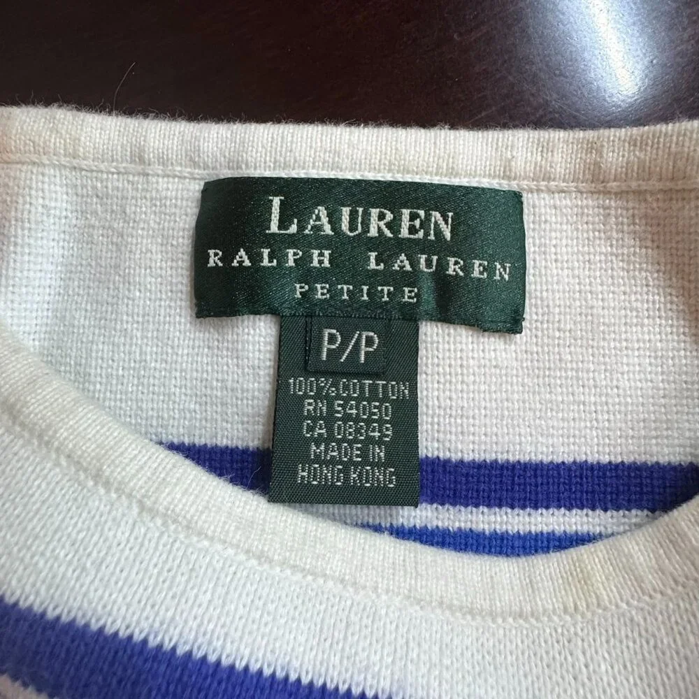 Lauren Ralph Lauren Women's Petites Striped Knit Sweater Size Small Pullover Mul - Picture 4 of 9